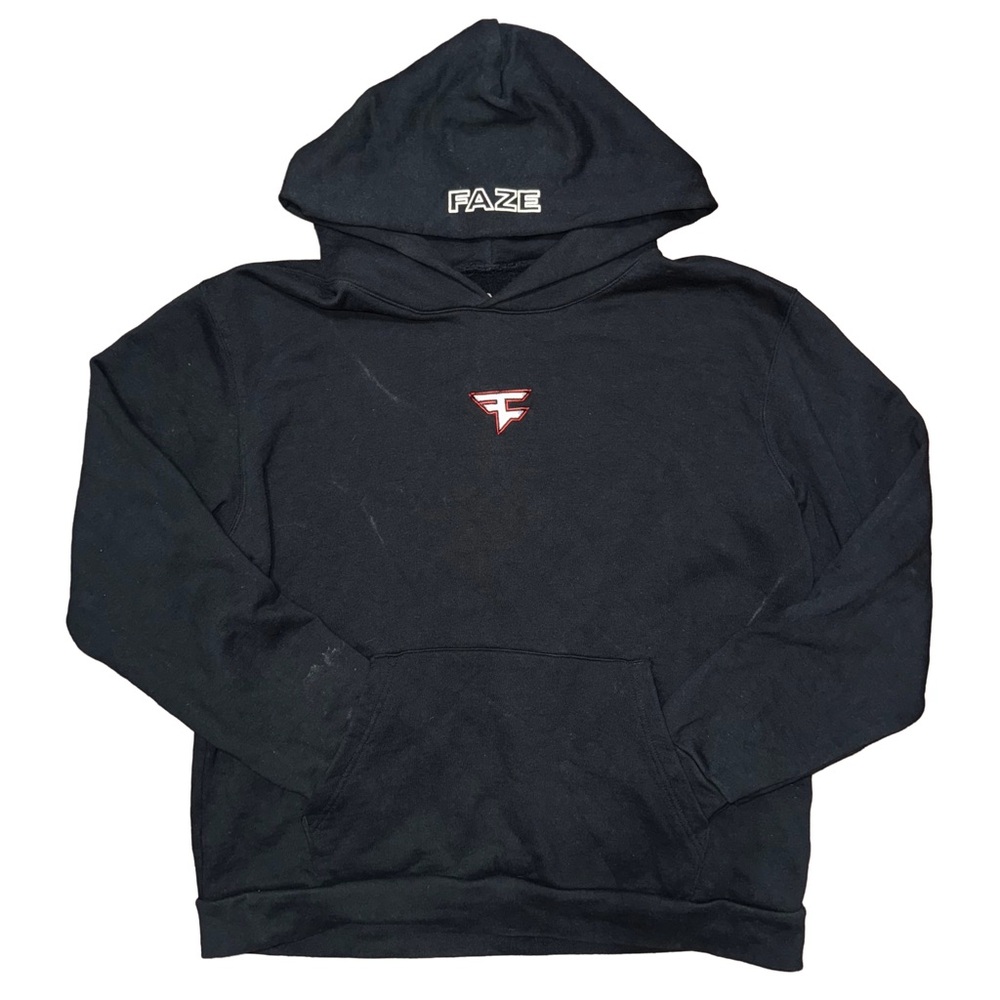 💙💖 OG Faze Clan Black Embroidered Center Logo Hoodie
